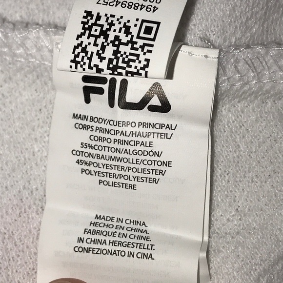 3/$50 FILA ATHLETIC TIE WAIST WHITE BLACK SHORTS - Picture 7 of 8